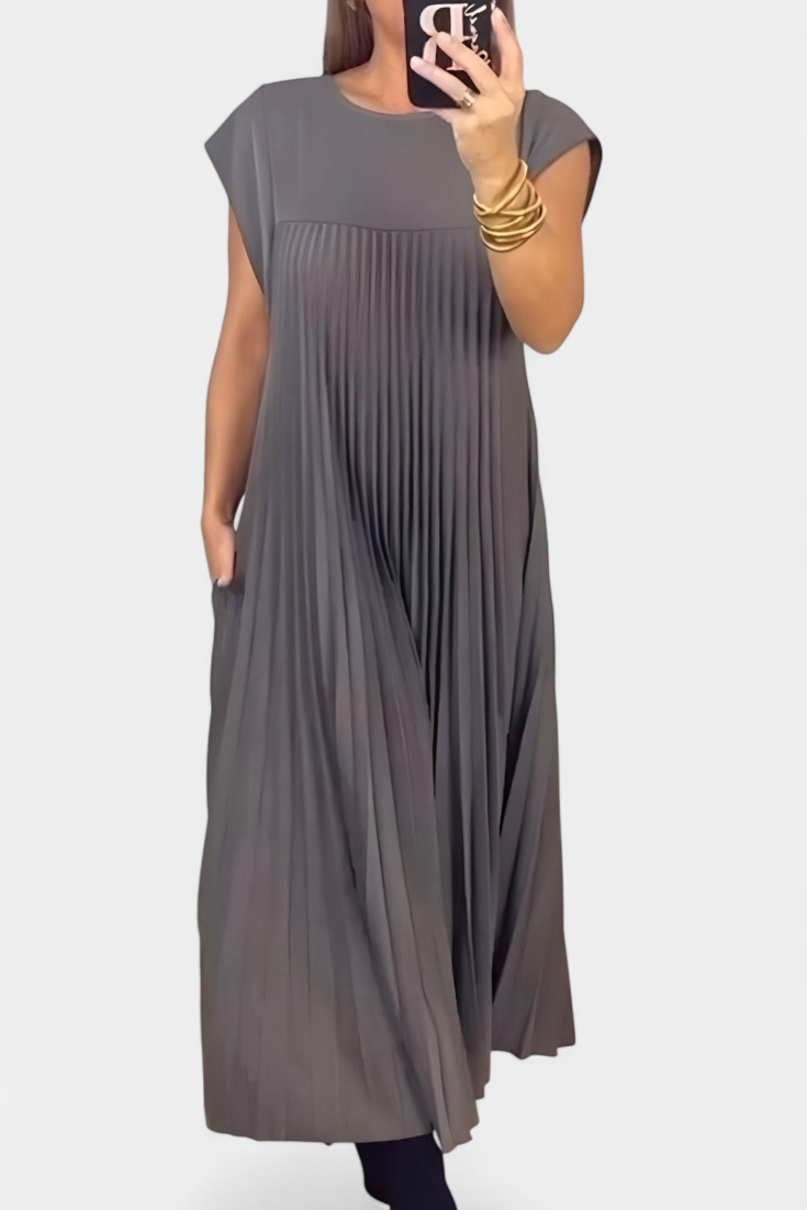 Manuela Sleeveless Pleated High Waist Dress