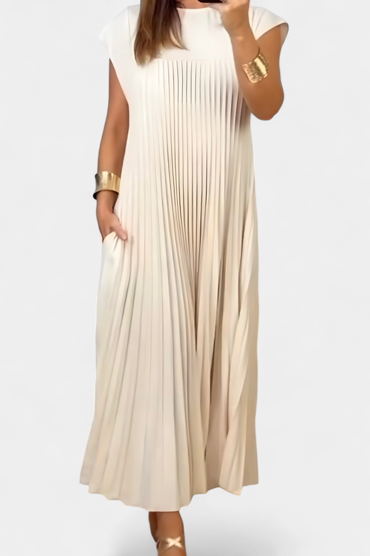 Manuela Sleeveless Pleated High Waist Dress