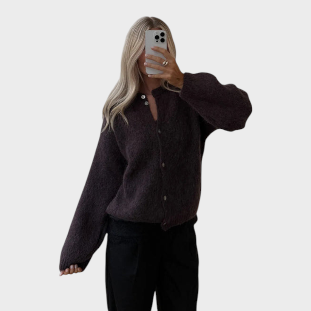 Aviona | N-Kae Knitted Cardigan Chocolate