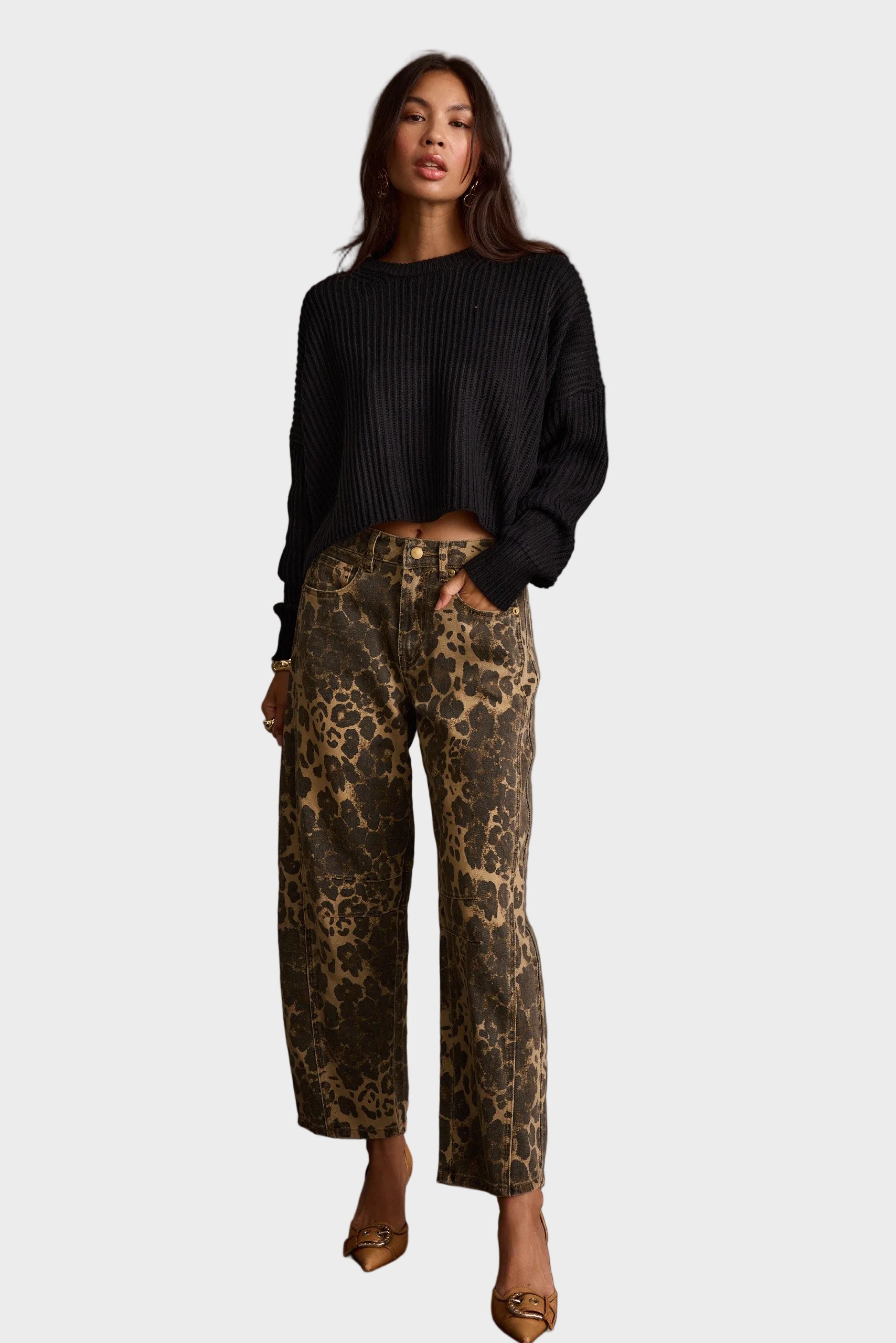 Maxine Black Cropped Sweater
