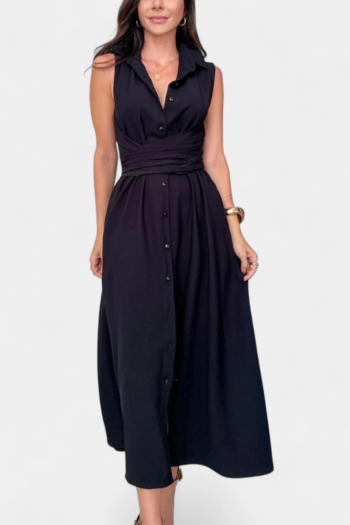 Košilové šaty Meryl s knoflíky a nastavitelným páskem