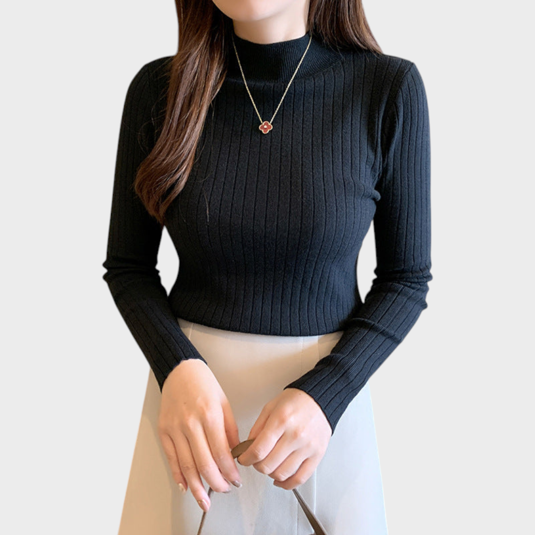 Gretchen | Slim Fit Half Turtleneck Knit Top