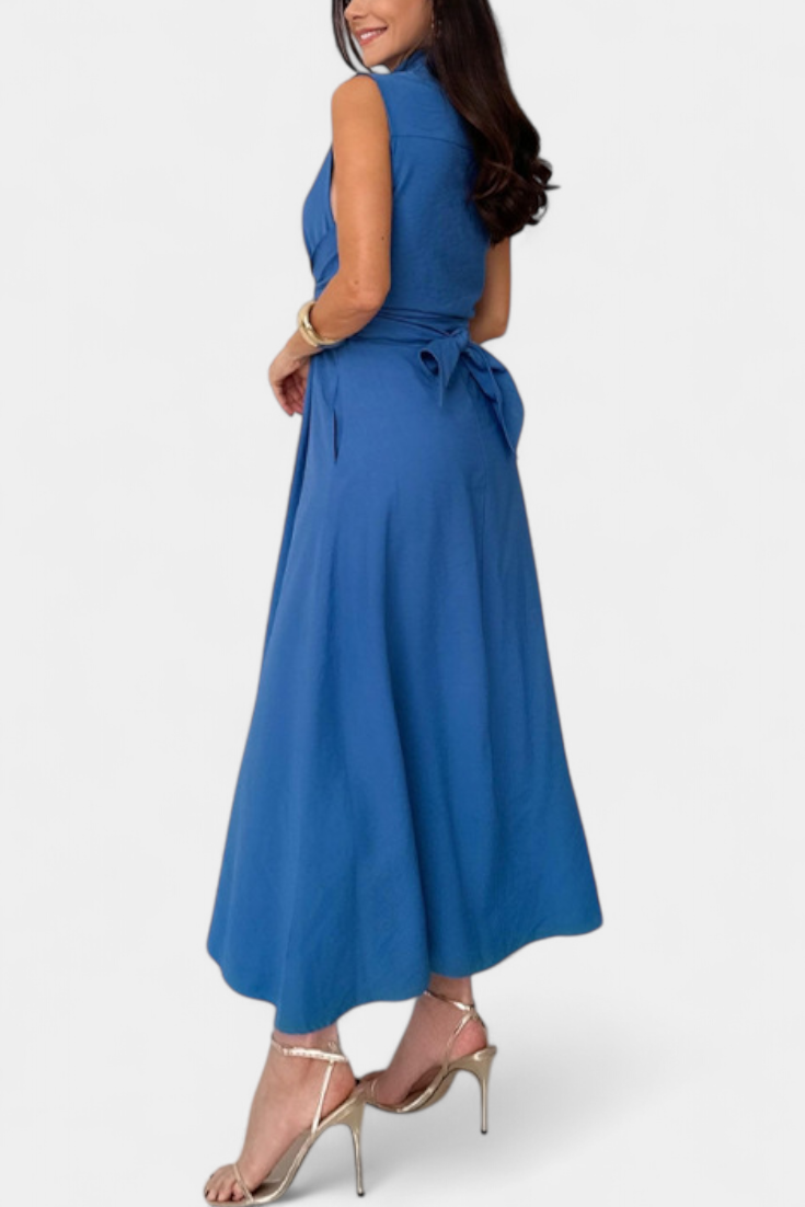 Meryl Shirt Dress with Buttons and Adjustable Belt