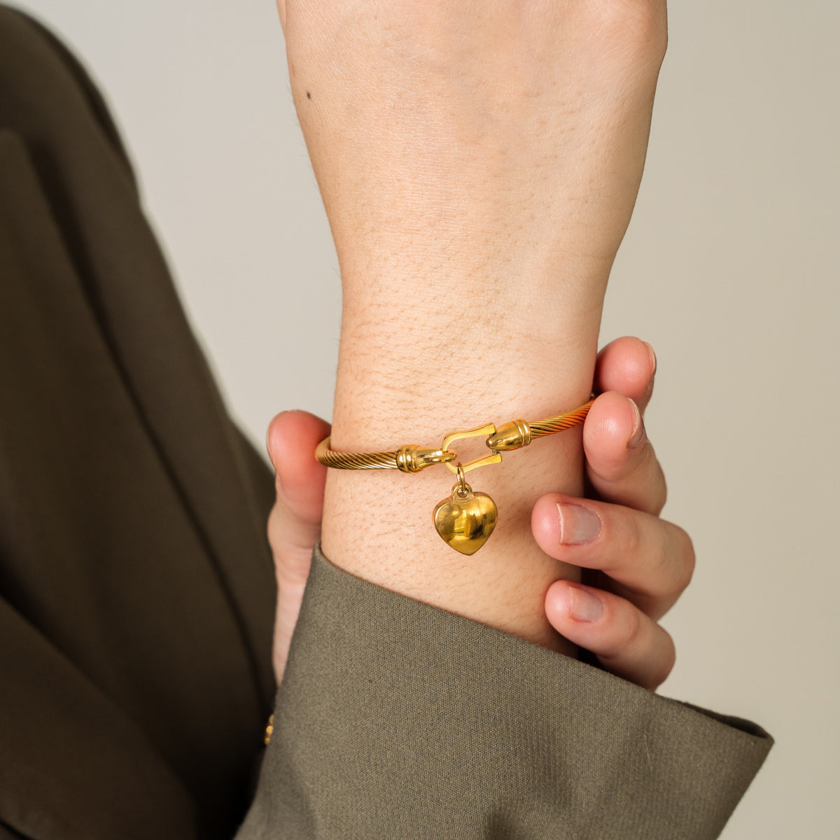 Gold Heart-Shaped Bracelet