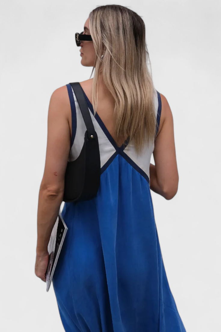 Diamond Boho Summer Dress with V Neckline