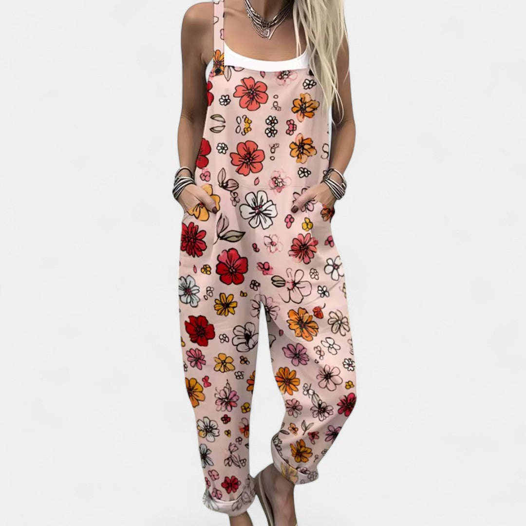 Dionysoula - Airy jumpsuit with colorful floral design