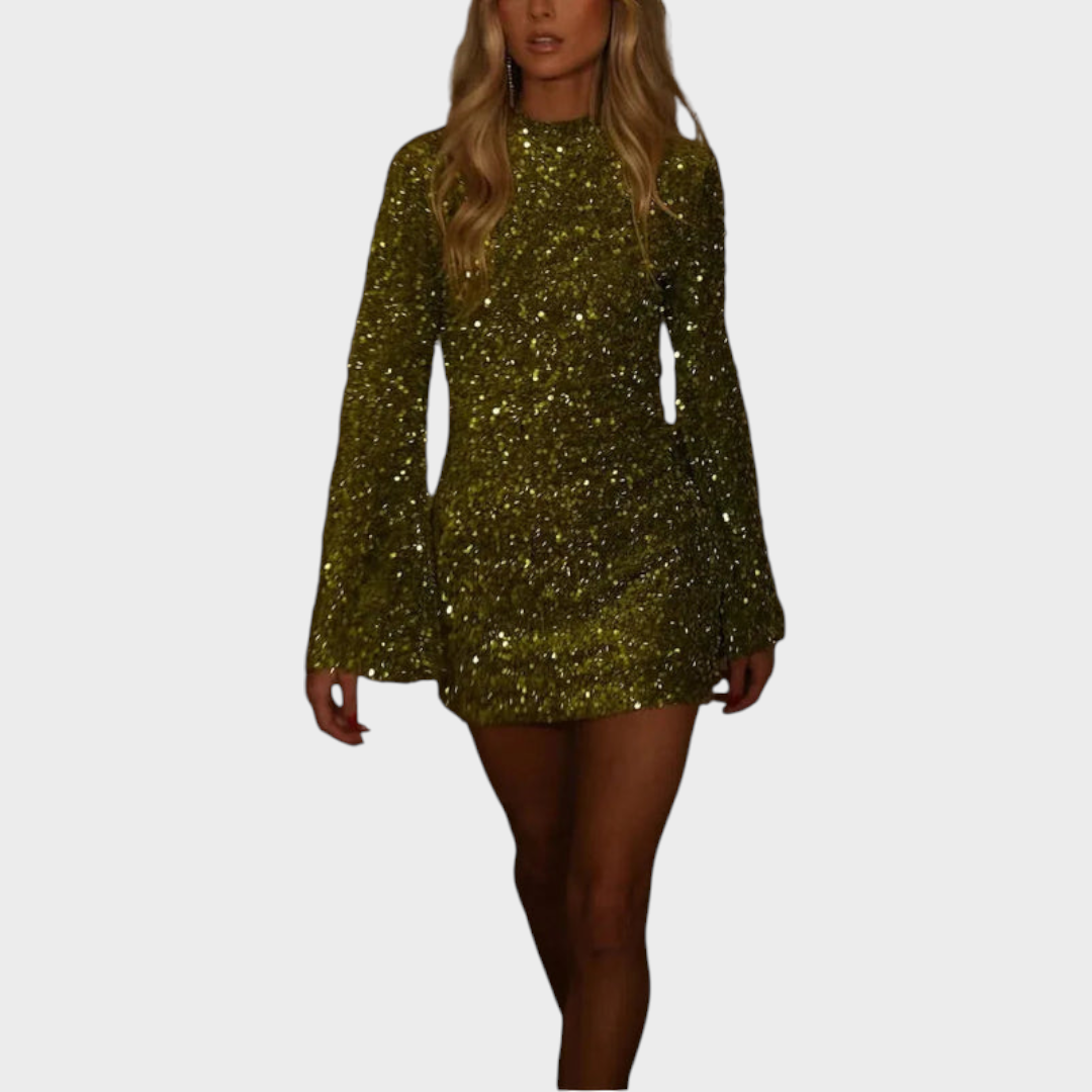 Grandine | SEQUIN LUXE LONG-SLEEVE MINI DRESS