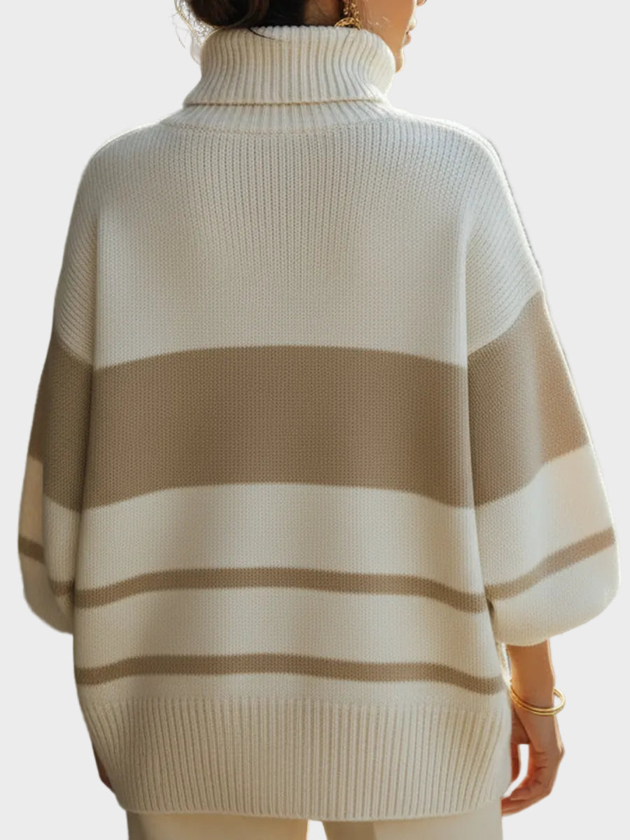 Laurie-Beige and Ecru Striped Sweater Zhivago