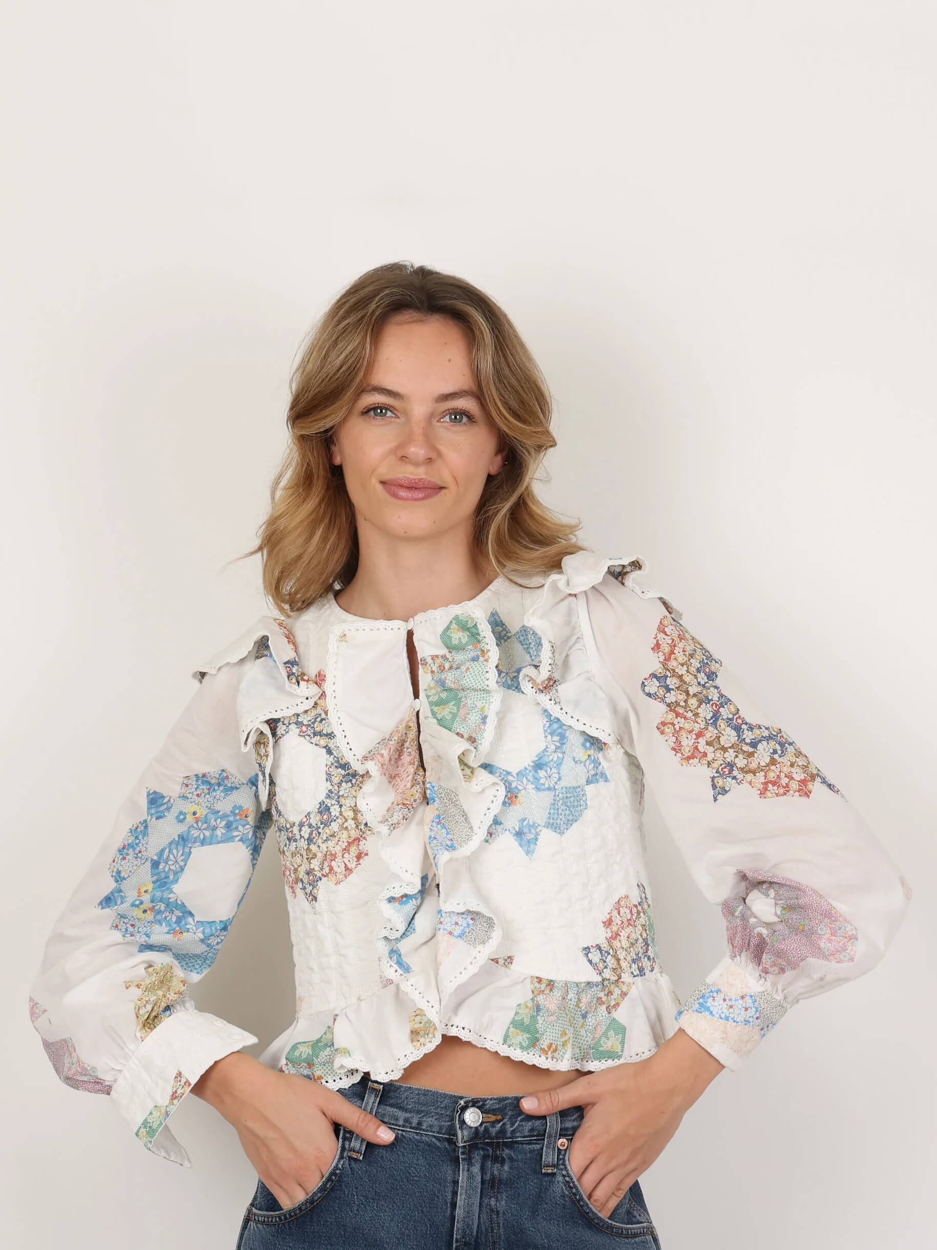 Tahlia Quilted Bodice Table Cloth Blouse