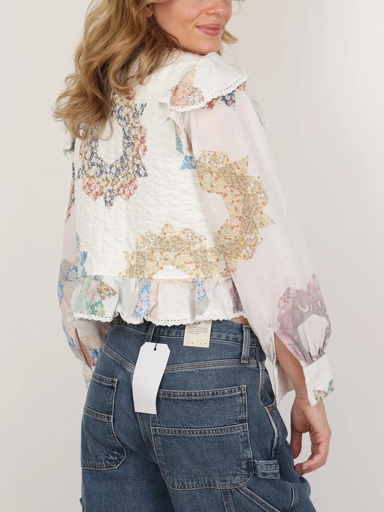 Tahlia Quilted Bodice Table Cloth Blouse