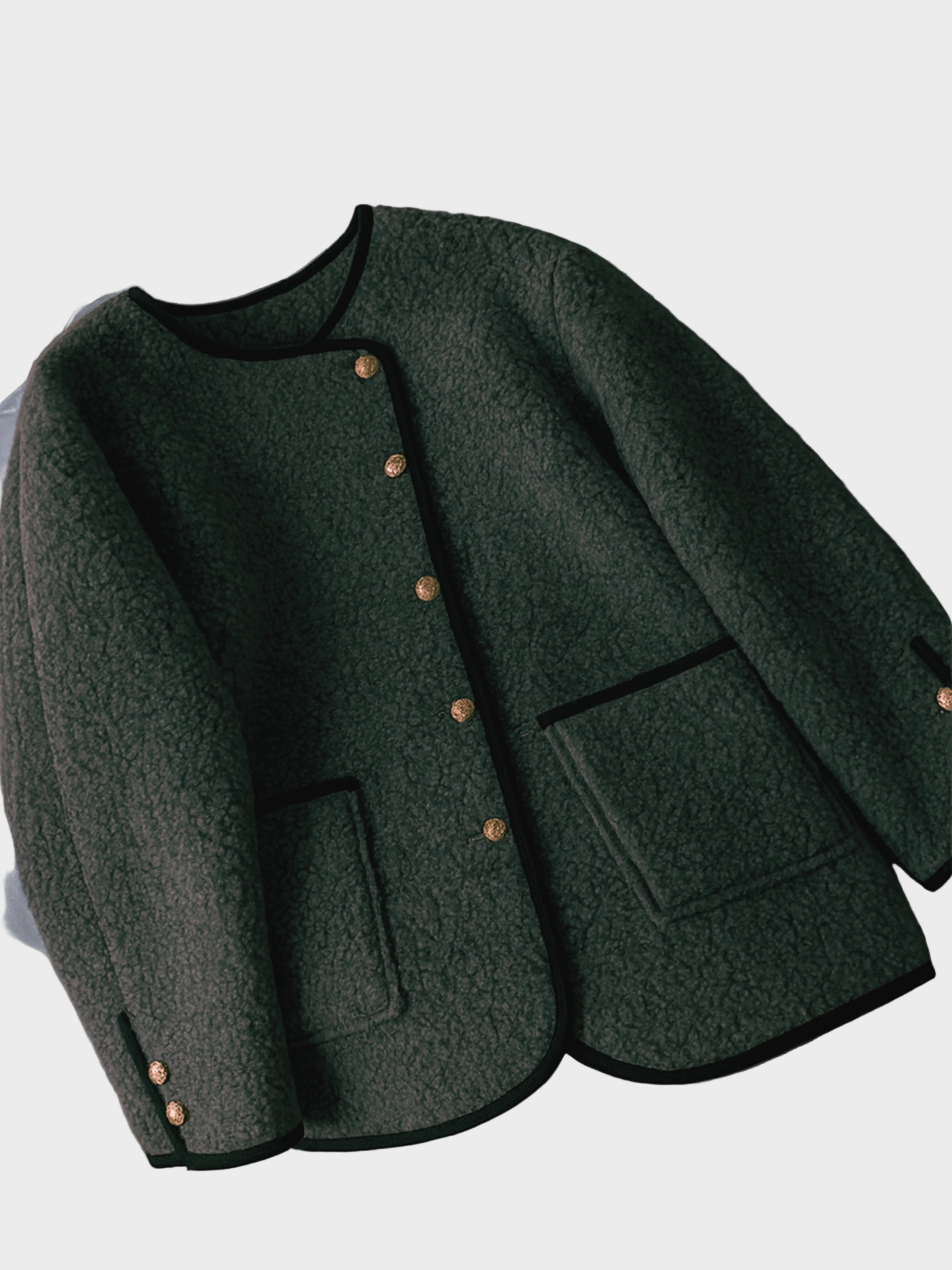 Elaine | Greyish Green Muse Sherpa Fall V2