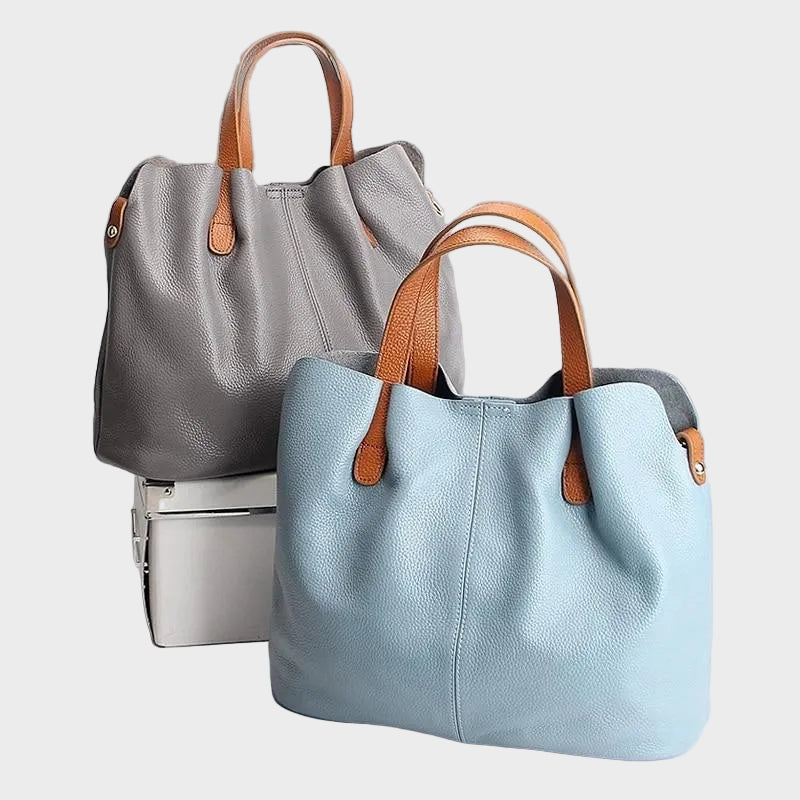 Alana | Genuine Leather Handbags Head Layer Cowhide Litchi Grain Women Handbag