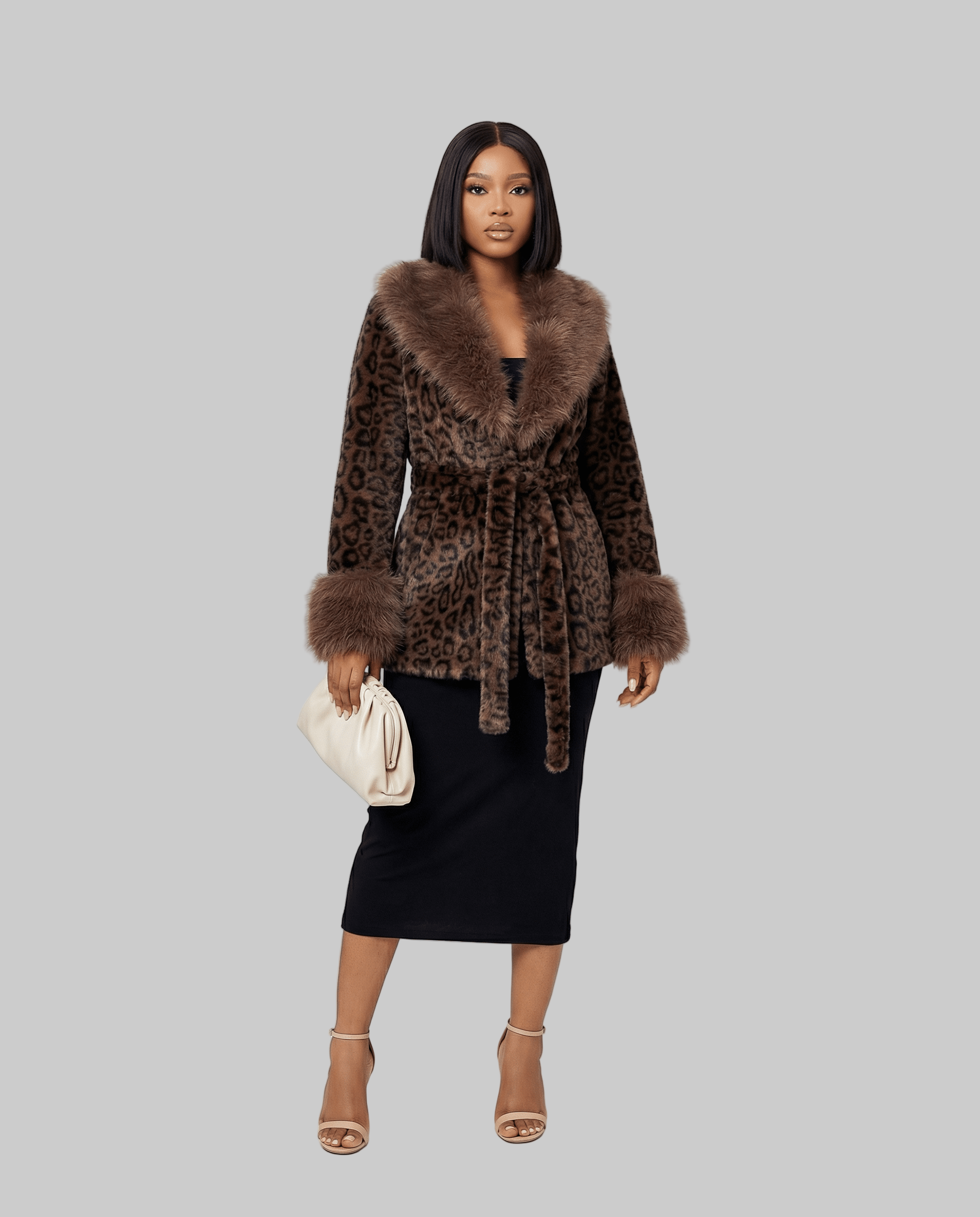 Marbella | Faux Fur Coat with Belt