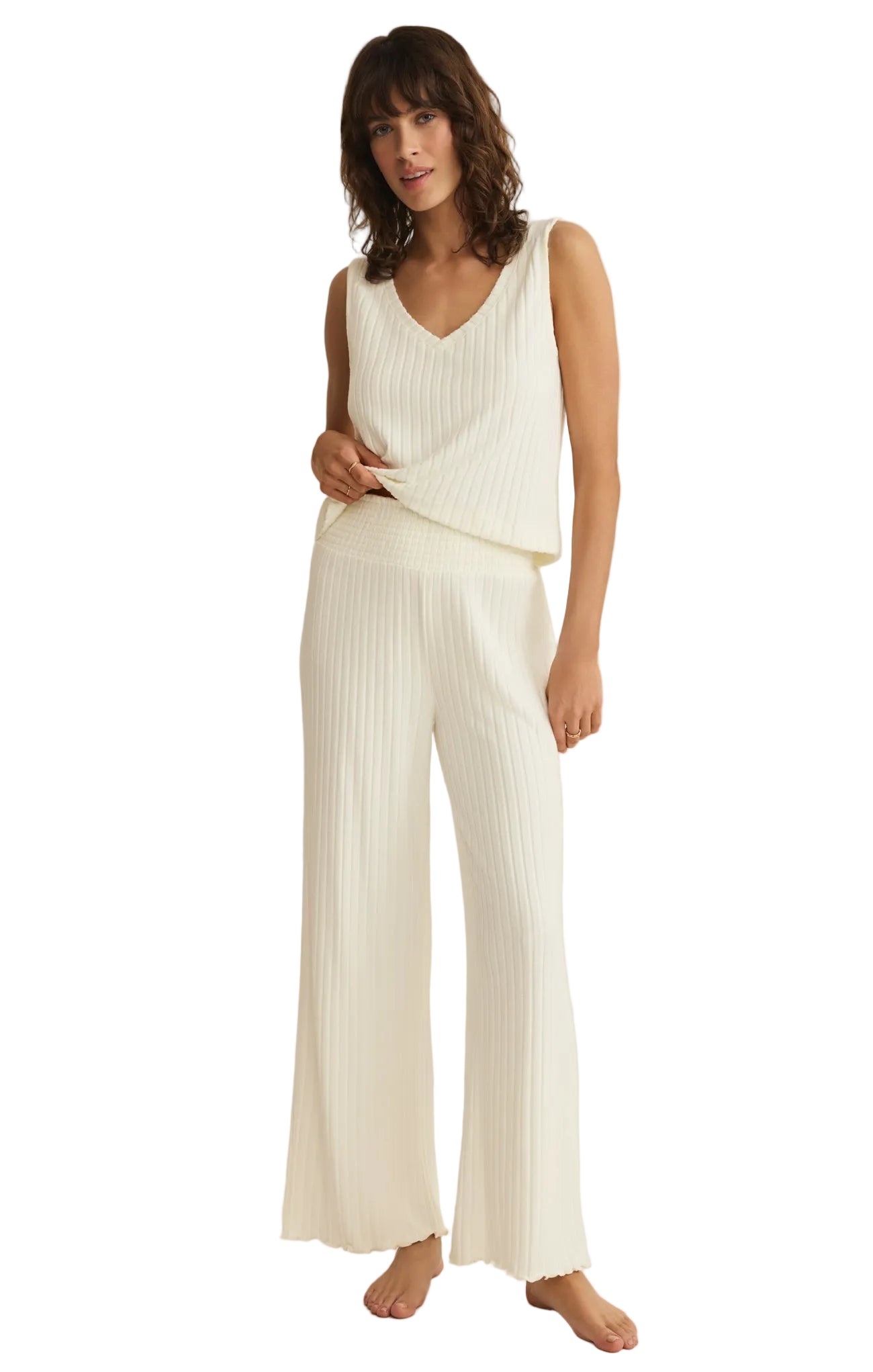 Megan | Dawn Smocked Silky Rib Pant