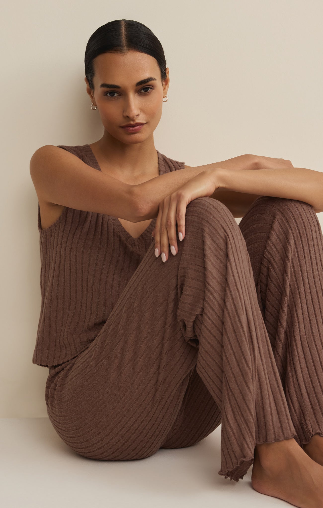 Megan | Dawn Smocked Silky Rib Pant