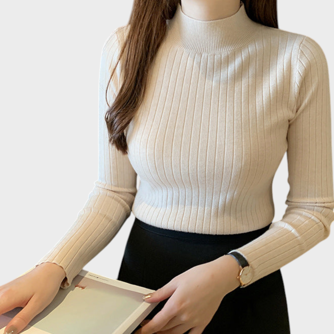 Gretchen | Slim Fit Half Turtleneck Knit Top