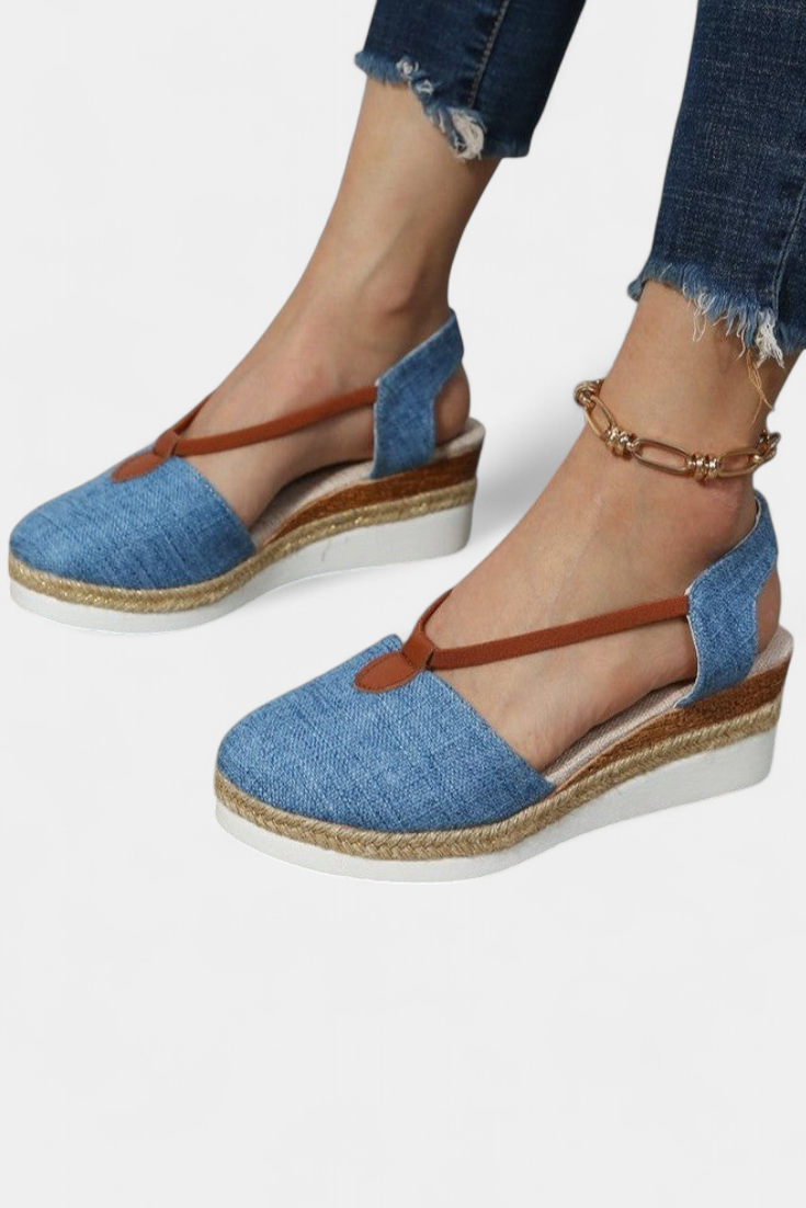 Eunate Sandals with jute effect and natural detail