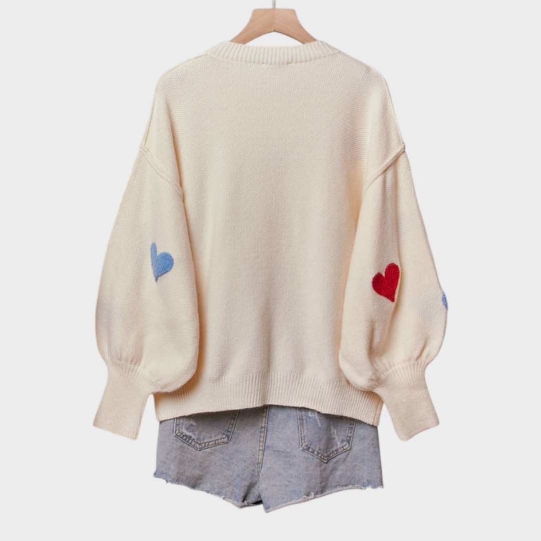 Erza | Happy Hearts Knitted Sweater