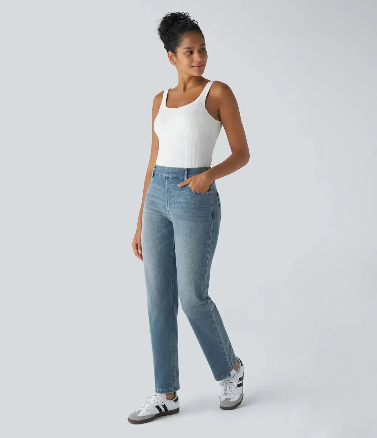 Elastic and Comfortable High Waisted Pants