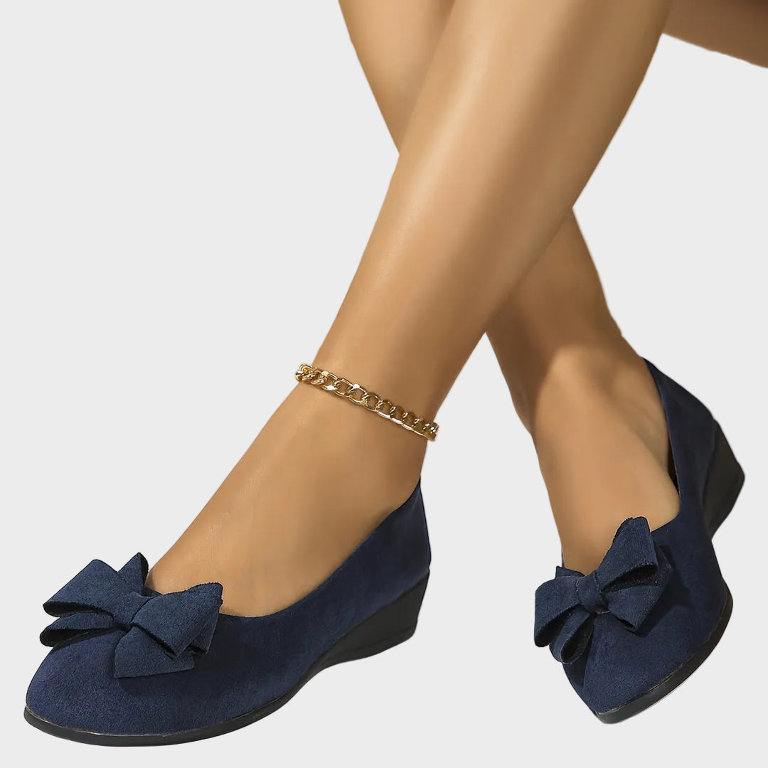 Fransiska -Breathable Non-Slip Loafers with Bow Tie