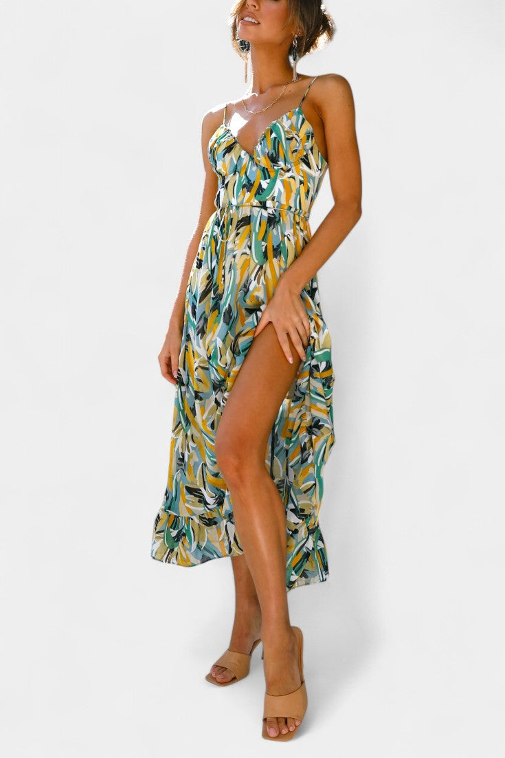 Fiona Midi Dress with Vibrant Pattern