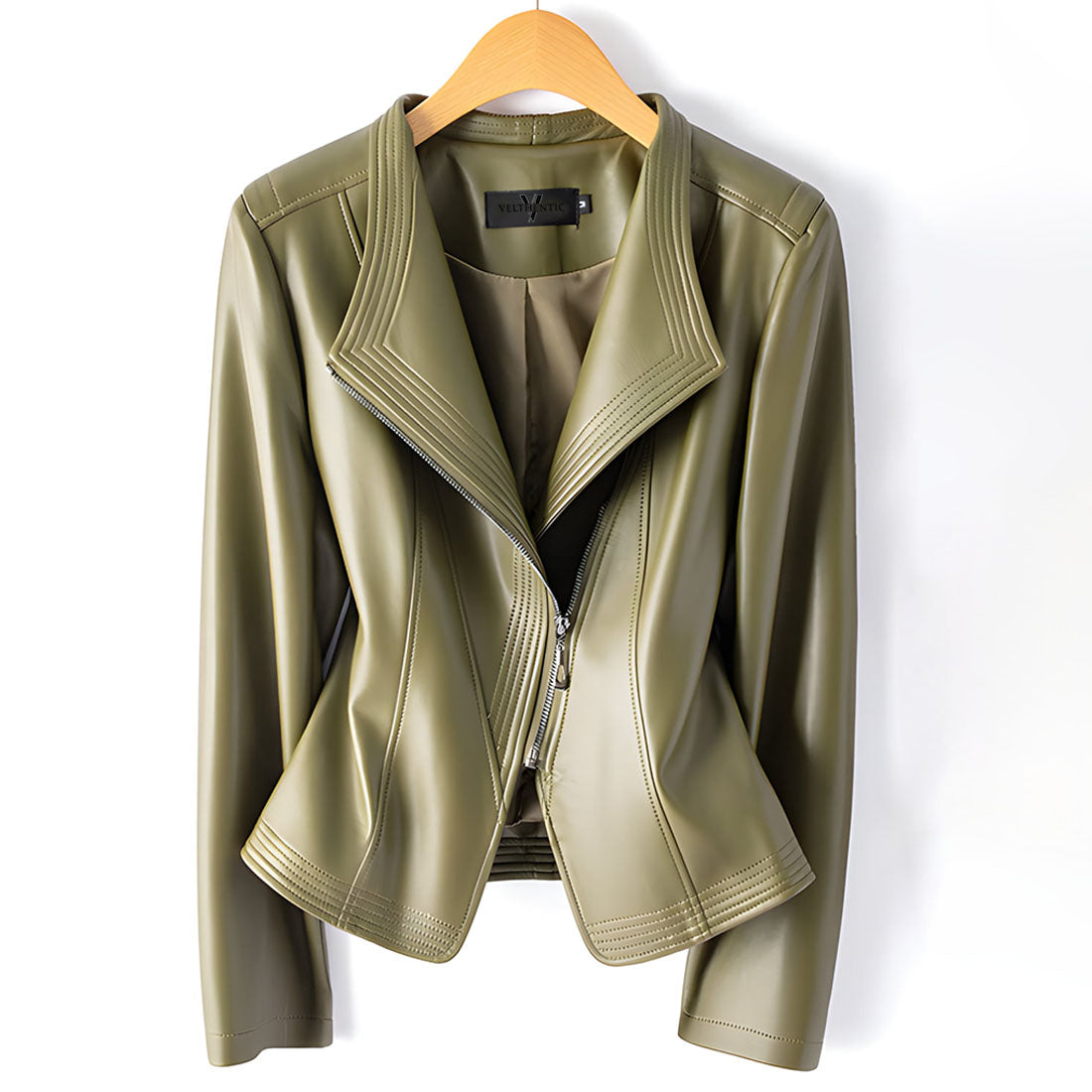 Clarisse sheepskin leather motorcycle jacket