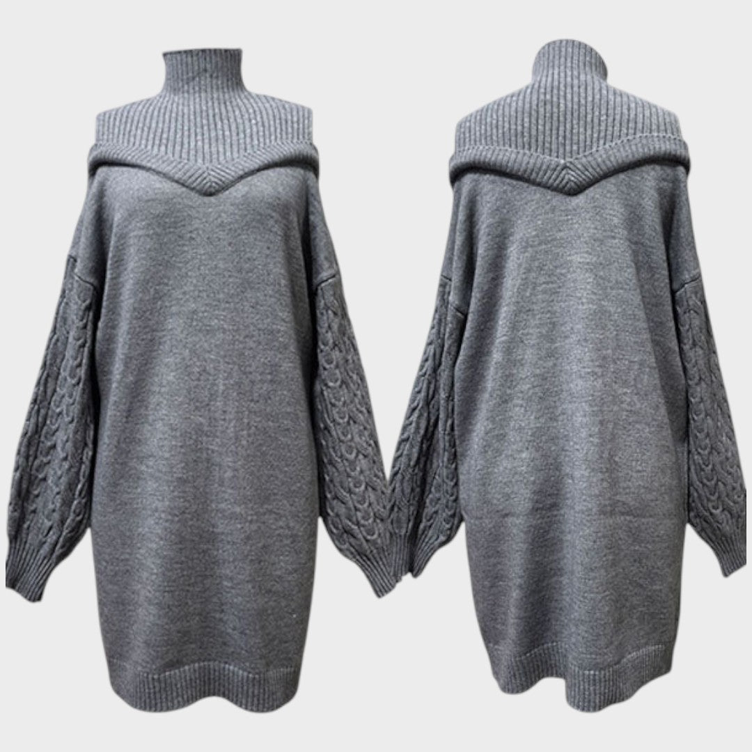 Ninia | Sweater Dress with Fashion and Open Shoulders