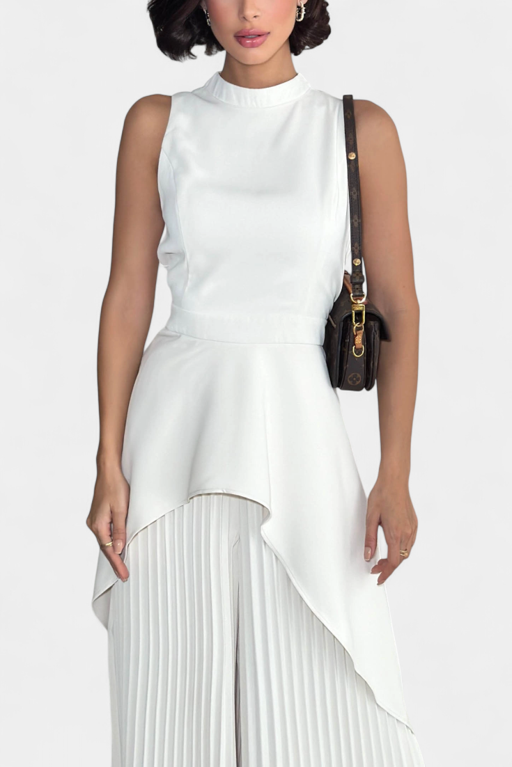 Chrysoula Asymmetric Set with Pleated Pants
