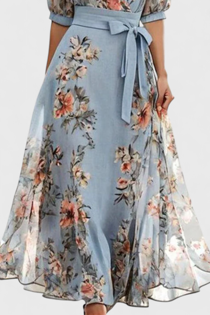 Arlet Floral Midi Dress with V-Neck