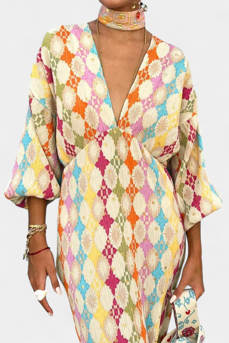 Shanice Maxi Dress with Geometric Print