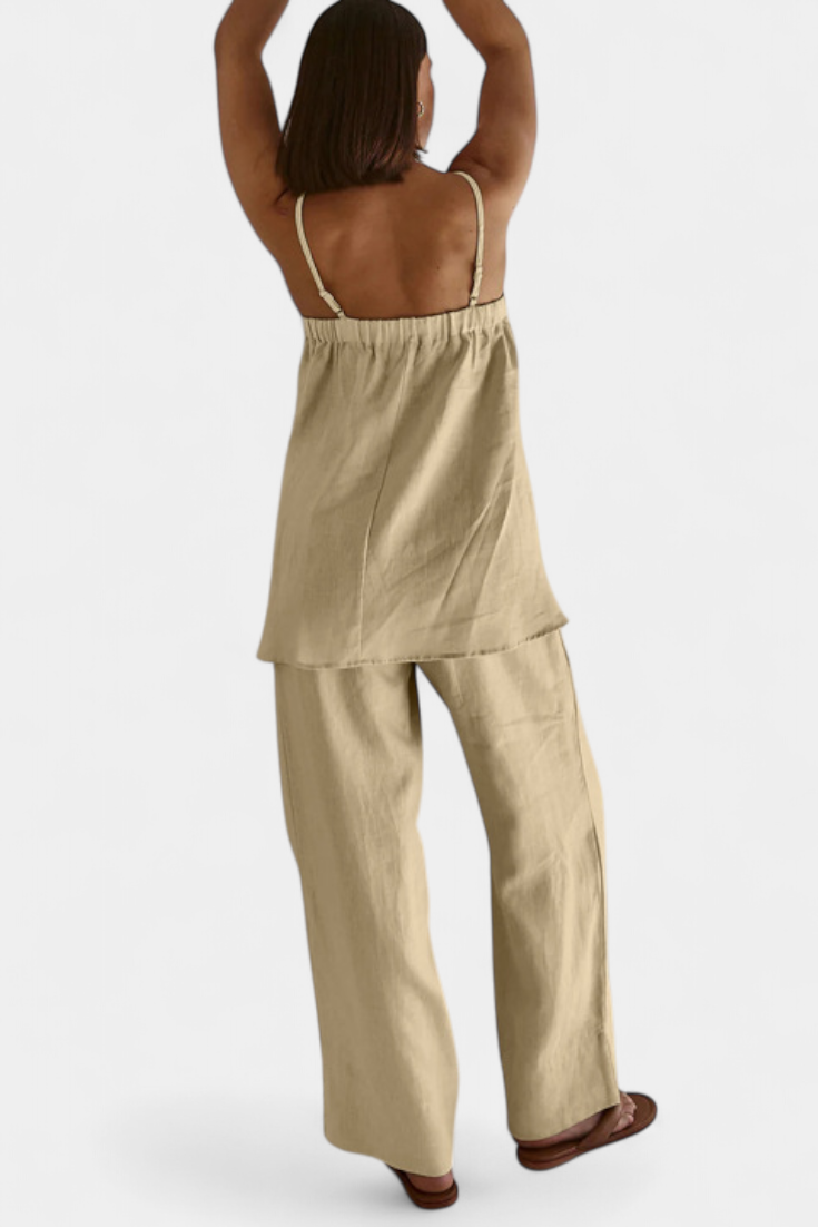 Lía Summer Set with Airy Top and Wide Leg Pants