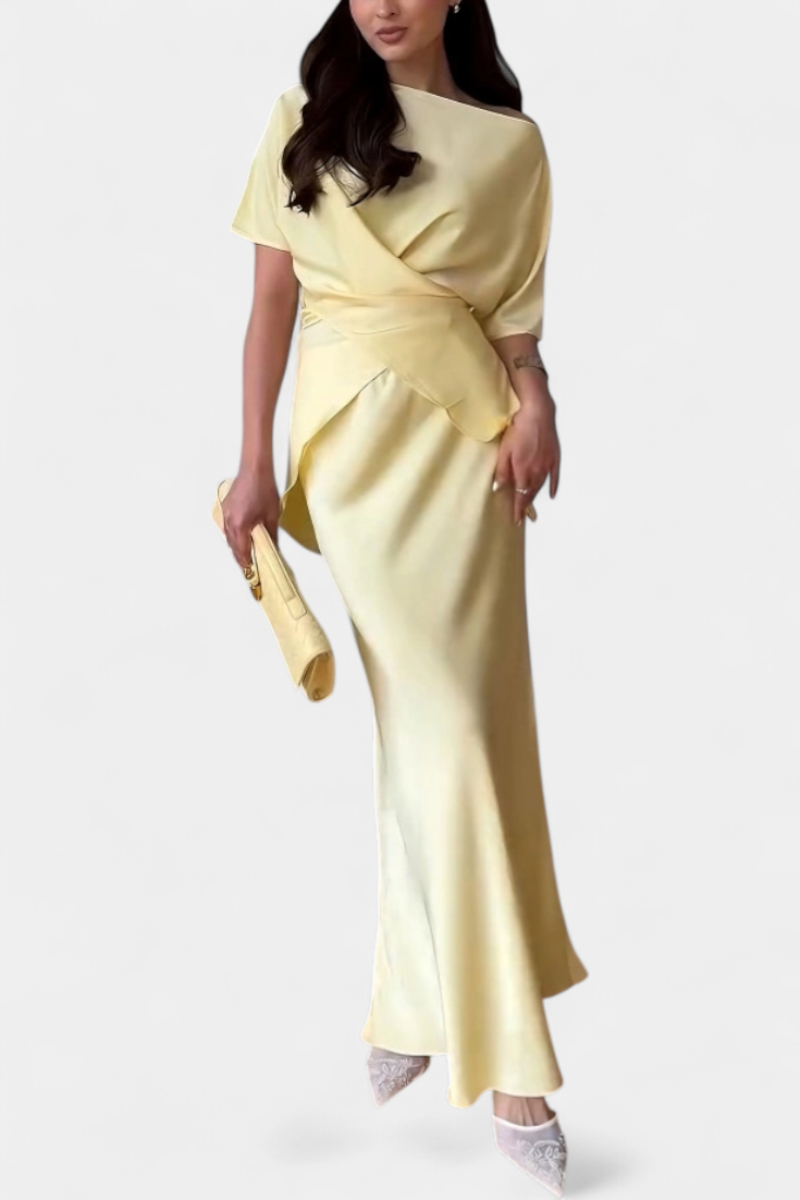 Veleda Set with Top with Crossed Straps and Airy Skirt