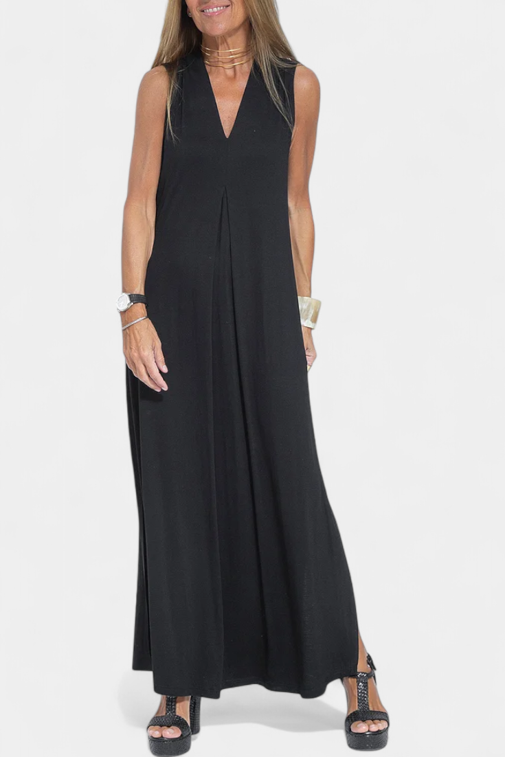 Felisa Elegant Solid Color Maxi Sleeveless Dress