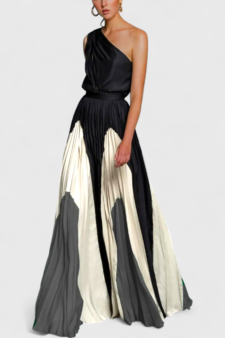 Antía Off-Shoulder Maxi Dress with Elegant Print