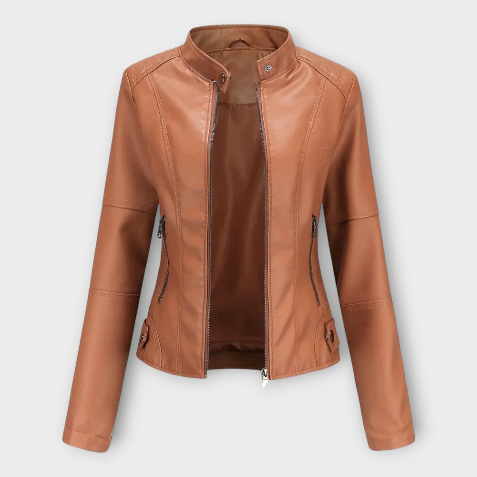 Elegant Leather Jacket with Modern Line and Timeless Style
