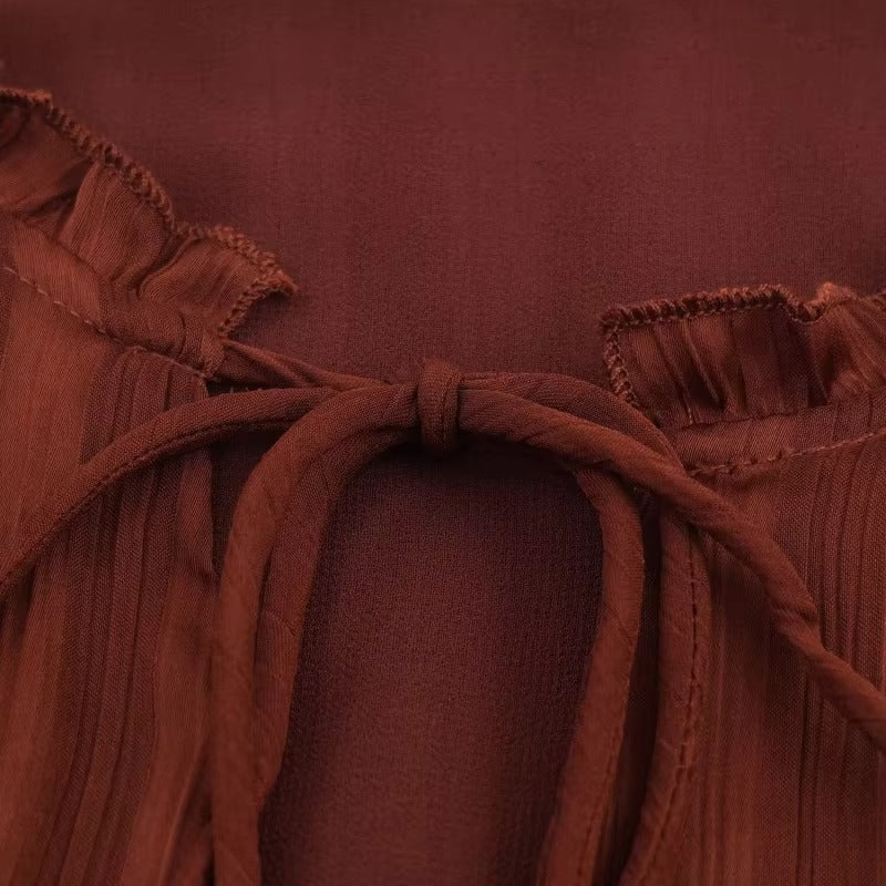 Zevella | Round Neck Long Sleeve Dress