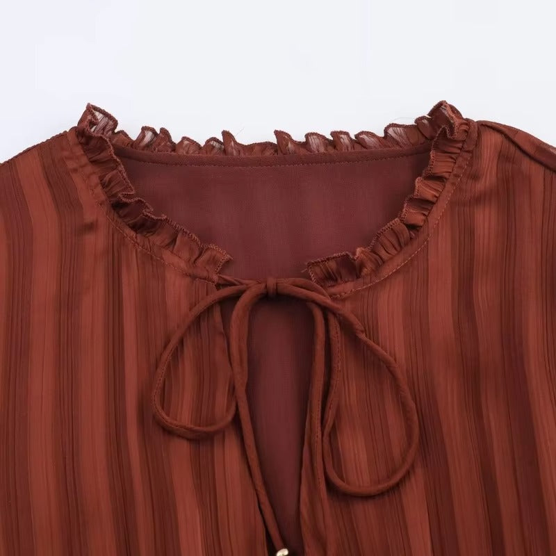 Zevella | Round Neck Long Sleeve Dress