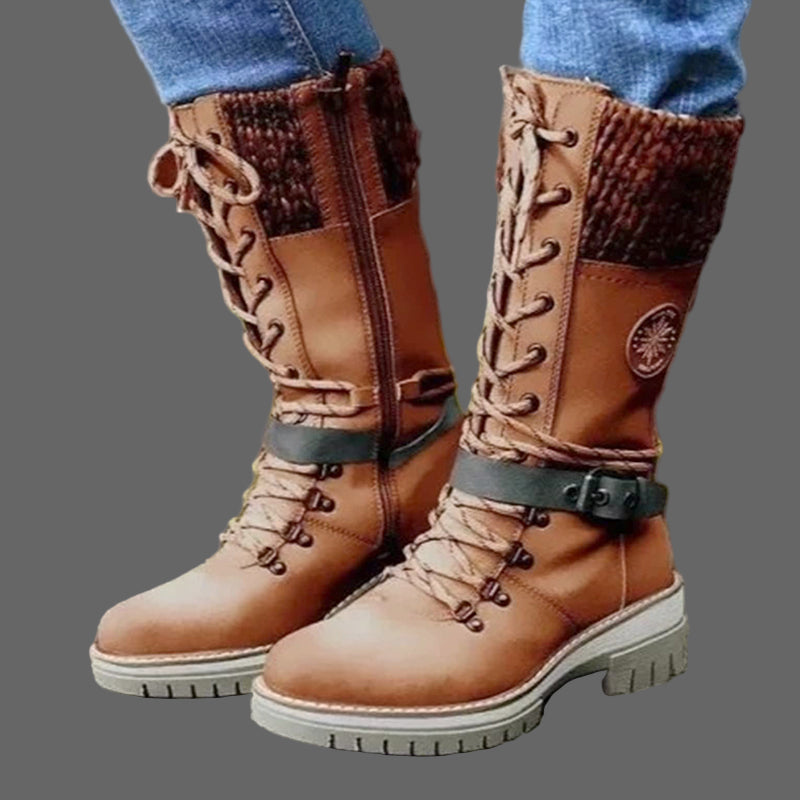 Carolina - Twist boots with side zipper