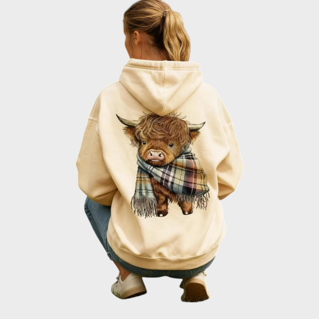 Georgina | Sweet Highland Cow Cozy Hoodie