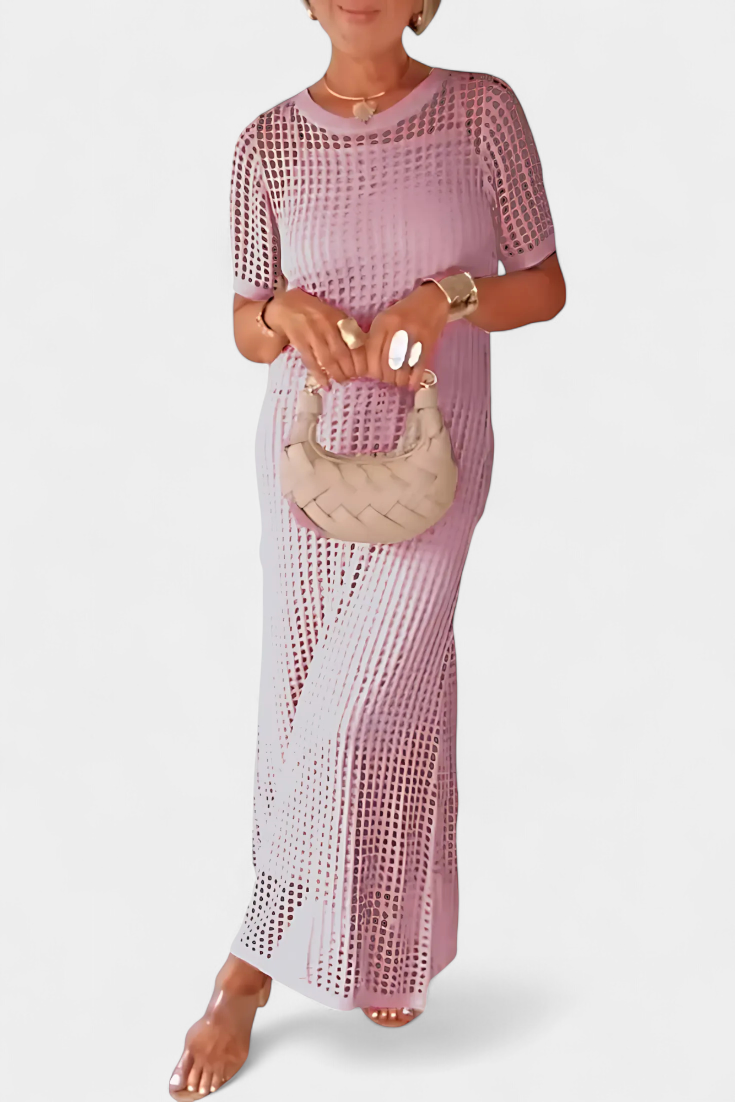 Balbina Two-Piece Dress with Scoop Neck and Hollow Details