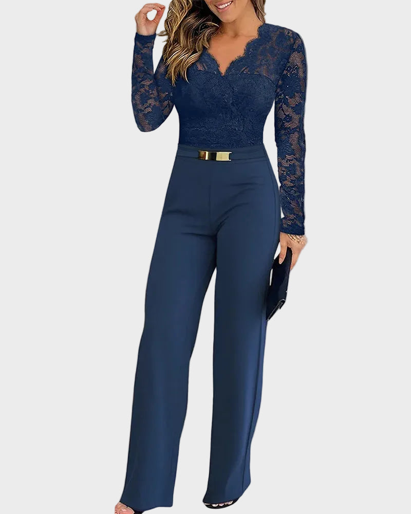Julienne - Long-Sleeved Jumpsuit with Back Zipper