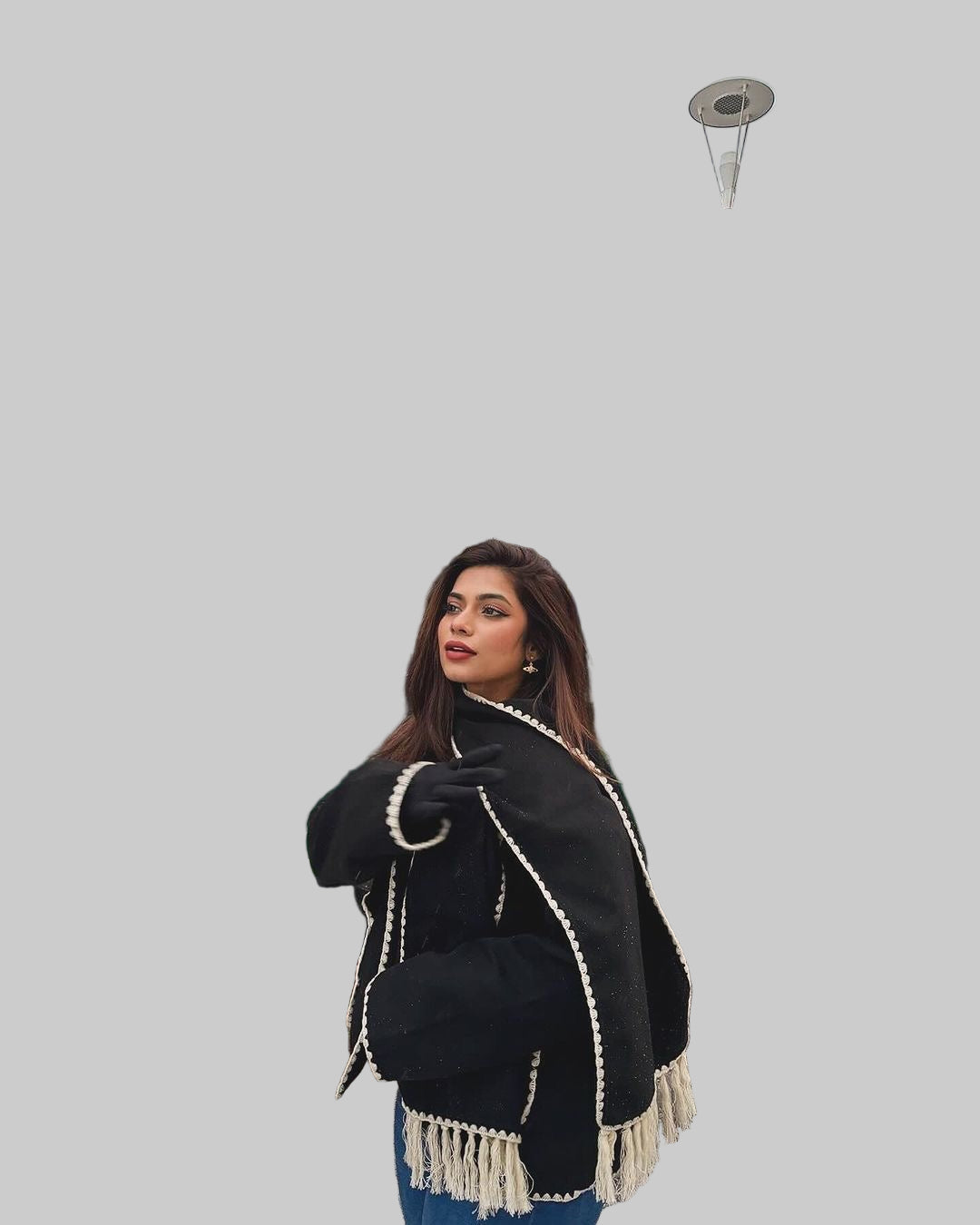 Vlněná bunda Cora Large s šálou