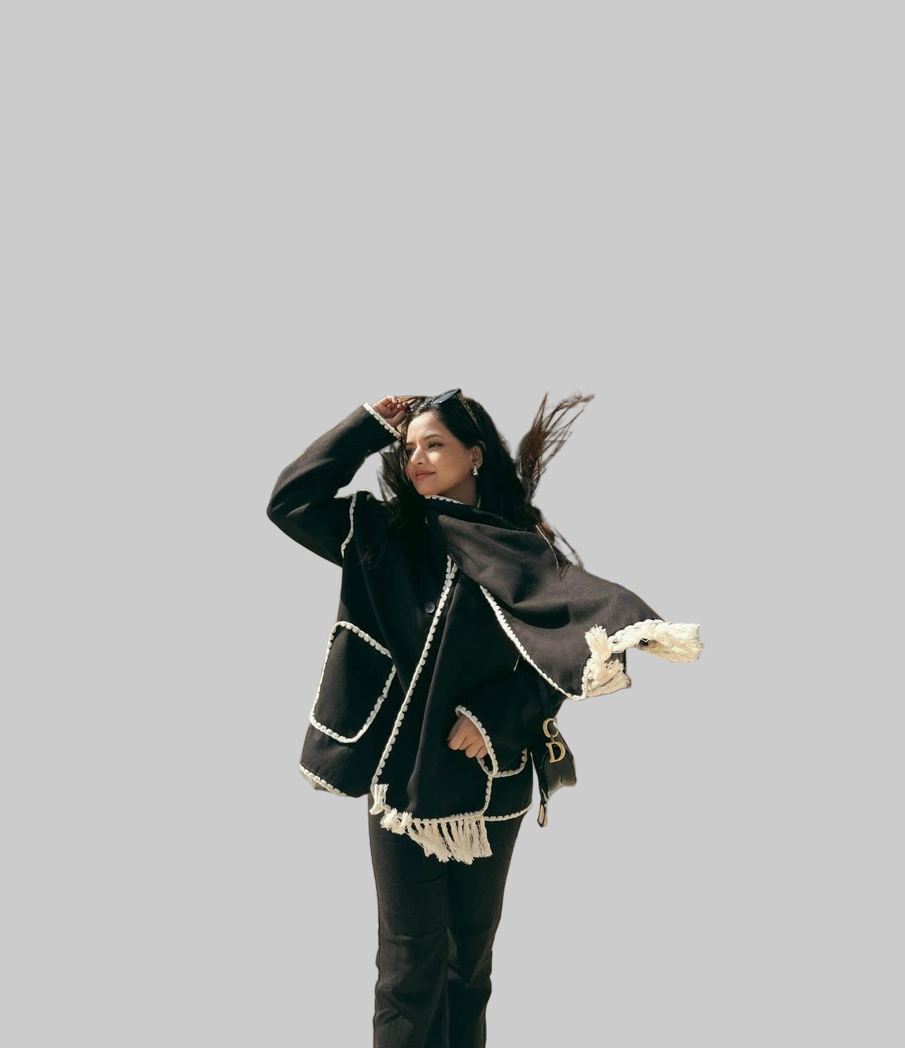 Vlněná bunda Cora Large s šálou