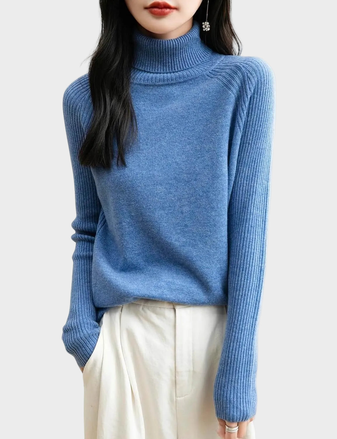 Fritz | 100% Merino Wool Raglan Turtleneck Sweater
