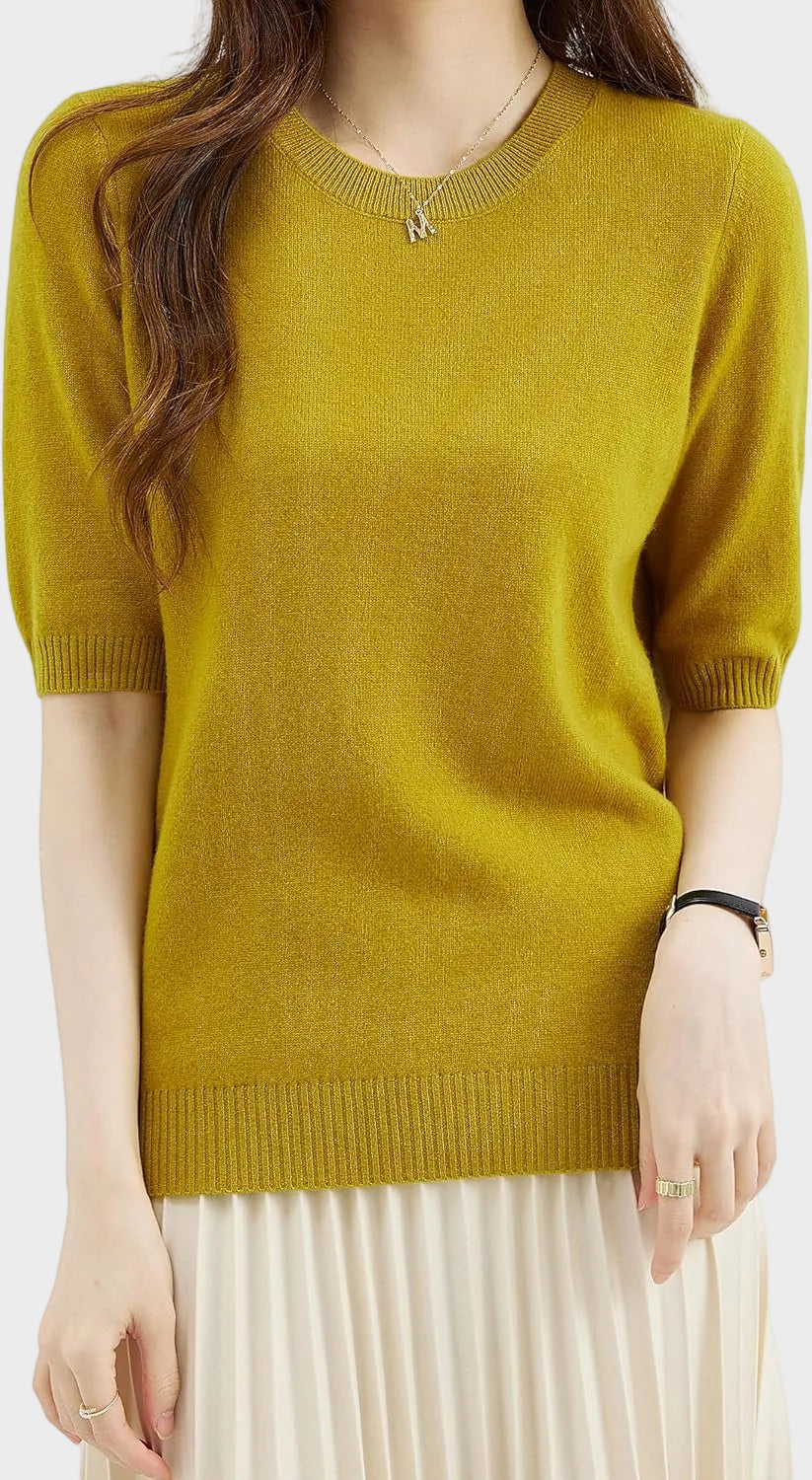 Eureka | 100% Merino Wool Crewneck Half Sleeve Sweater