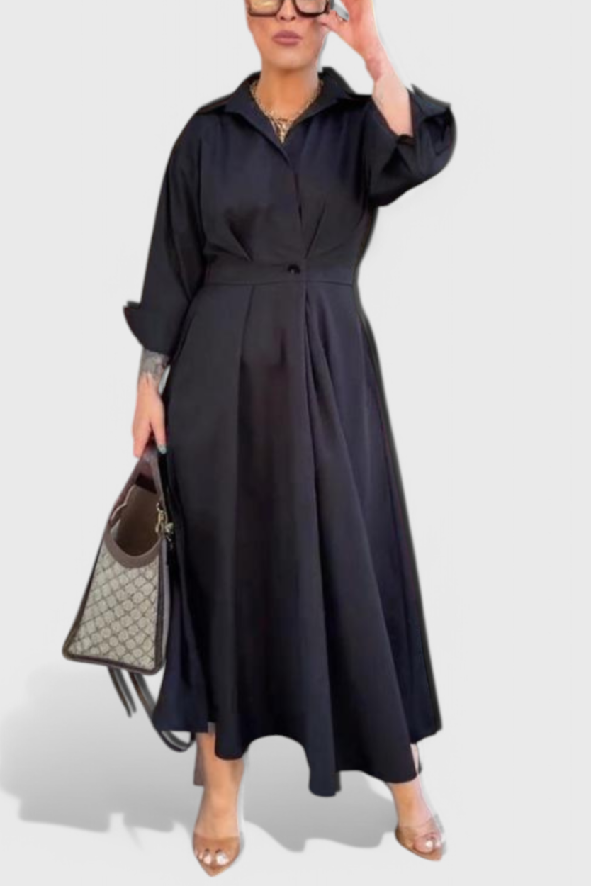 Celina Long Maxi Dress with Lapel