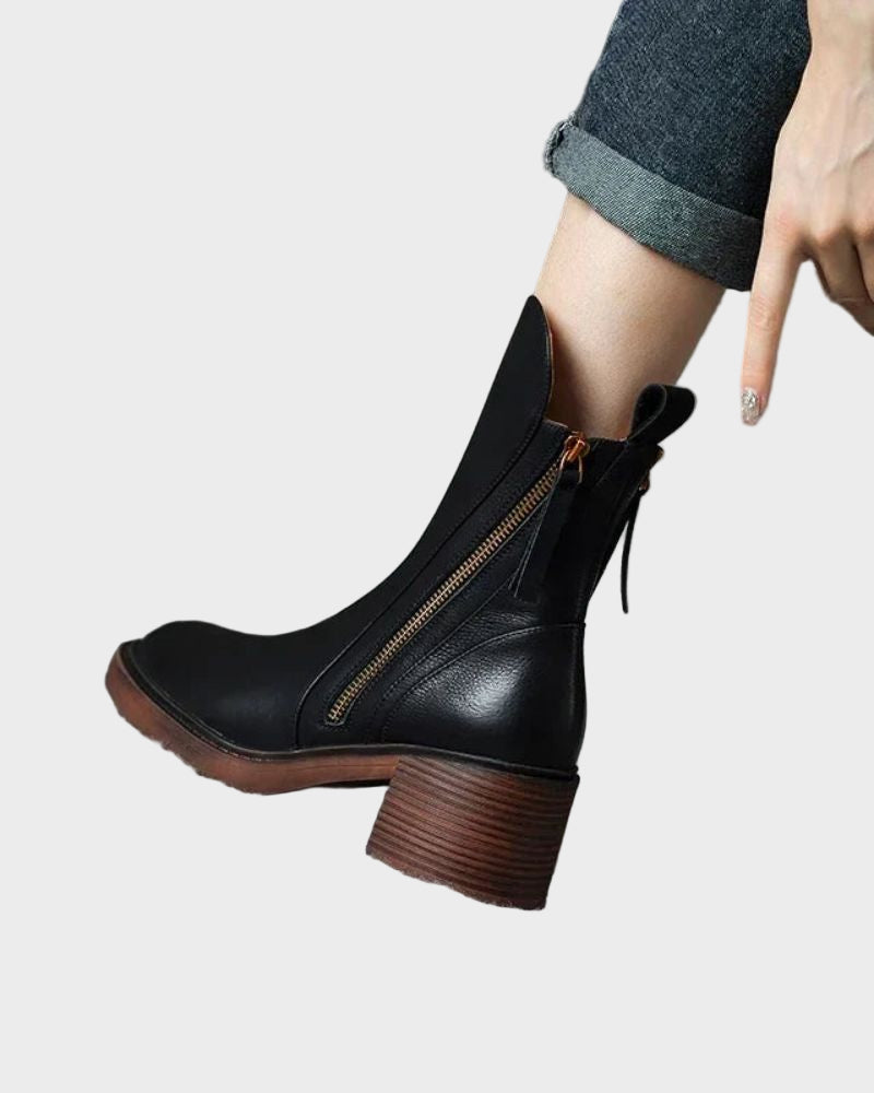 Valorine | Black leather boots