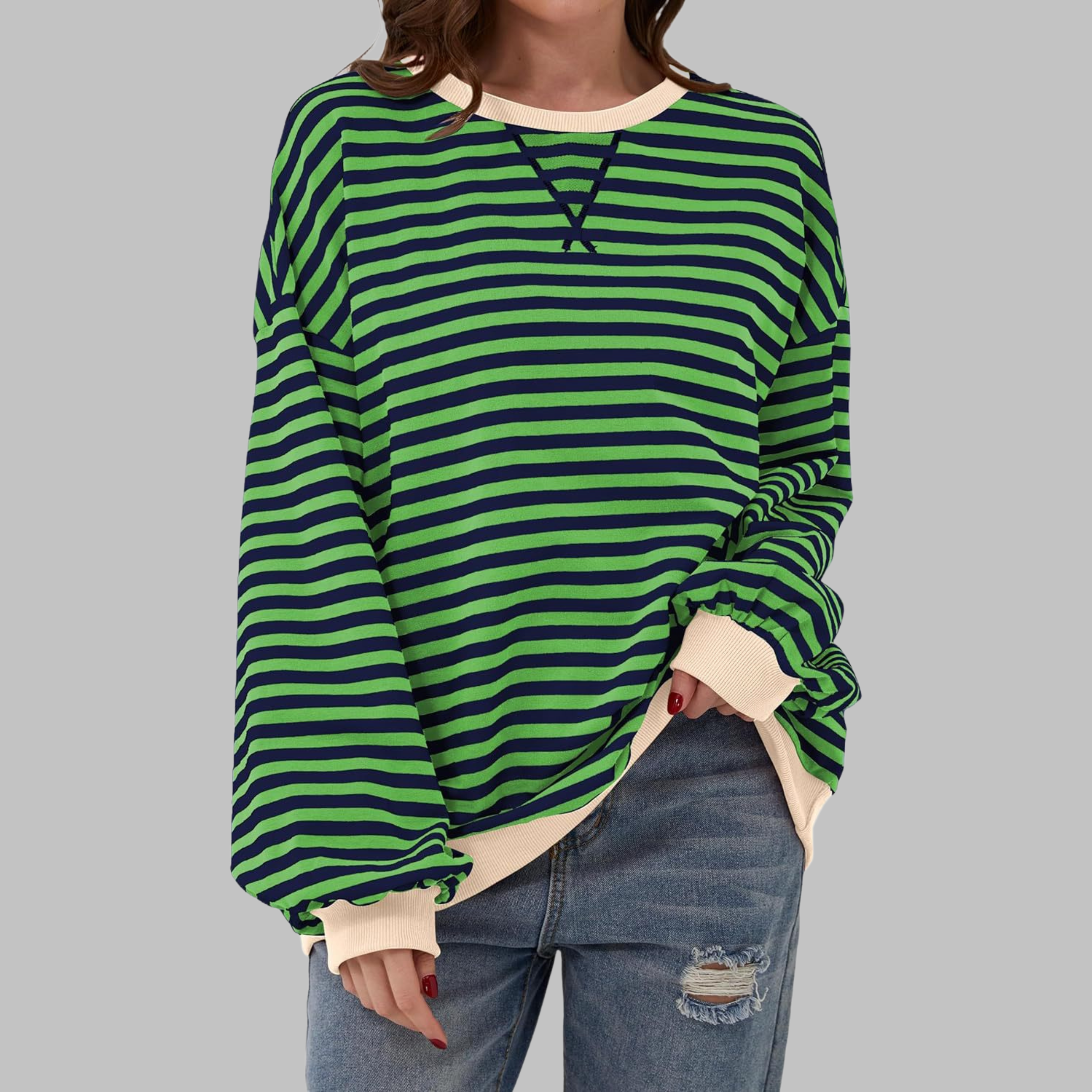 Lisa – Striped cotton blend sweater