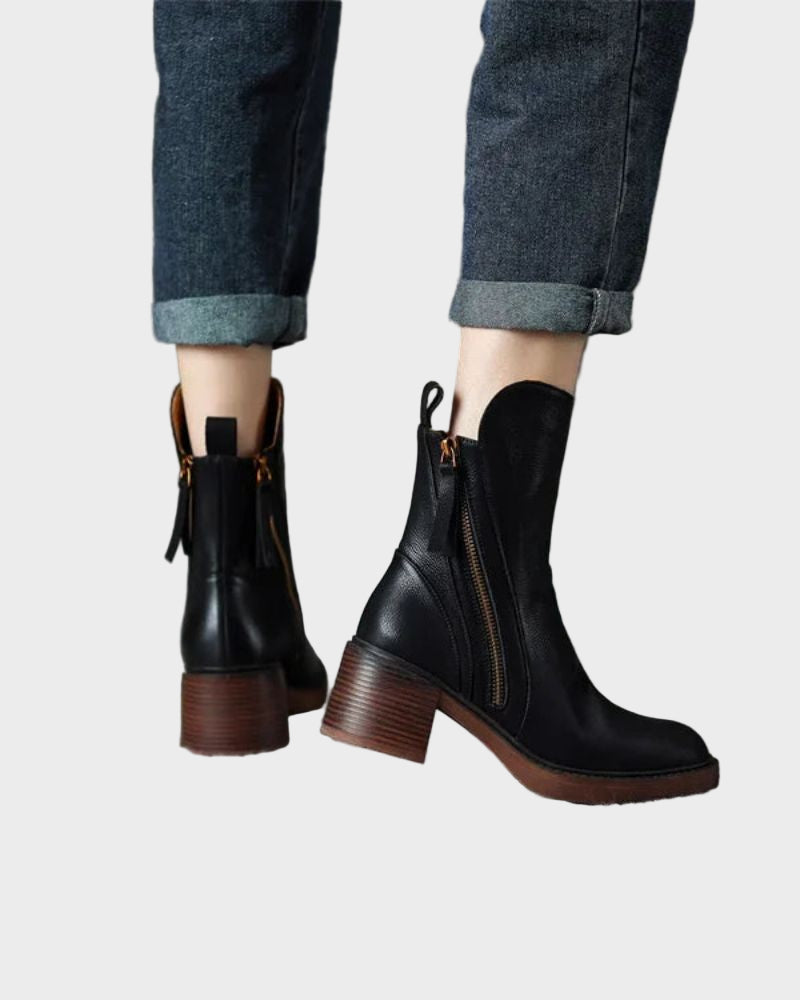 Valorine | Black leather boots