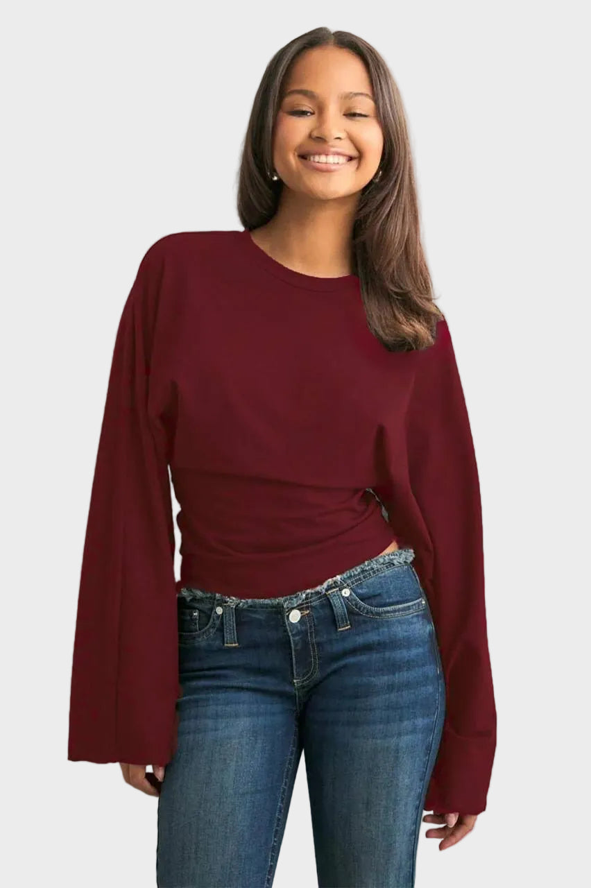 Rivia | Snatched Top in Burgundy